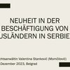 RAin Valentina Stankovic hielt einen Vortrag zum Thema: „Neuheit in der Beschäftigung von Ausländern in Serbien“