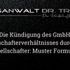 Die Kündigung des GmbH Gesellschafterverhältnisses durch den Gesellschafter: Muster Formular