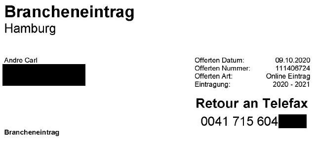 Vorsicht vor Rechnung für angeblichen Handelsregistereintrag (Digi Medien /  DHR / HRZ GmbH, ...)