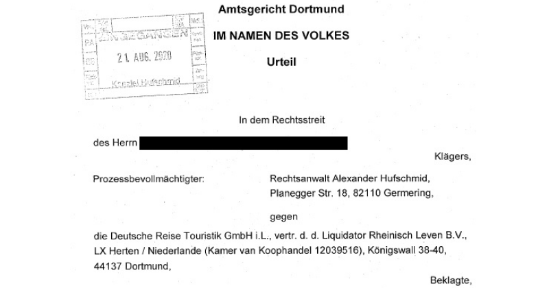 Deutsche Reise: Wo sind meine Reisewerte? Auskunftsklagen vor dem  Amtsgericht Dortmund erfolgreich